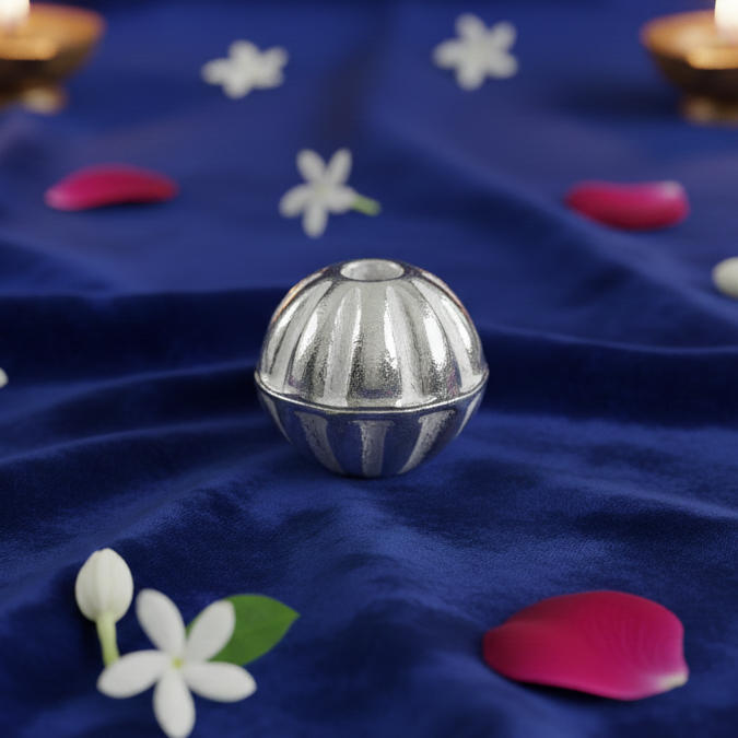 Silver Sahu Bachde AHOI MATA Dane {Moti 4 pieces} for Pendant Locket