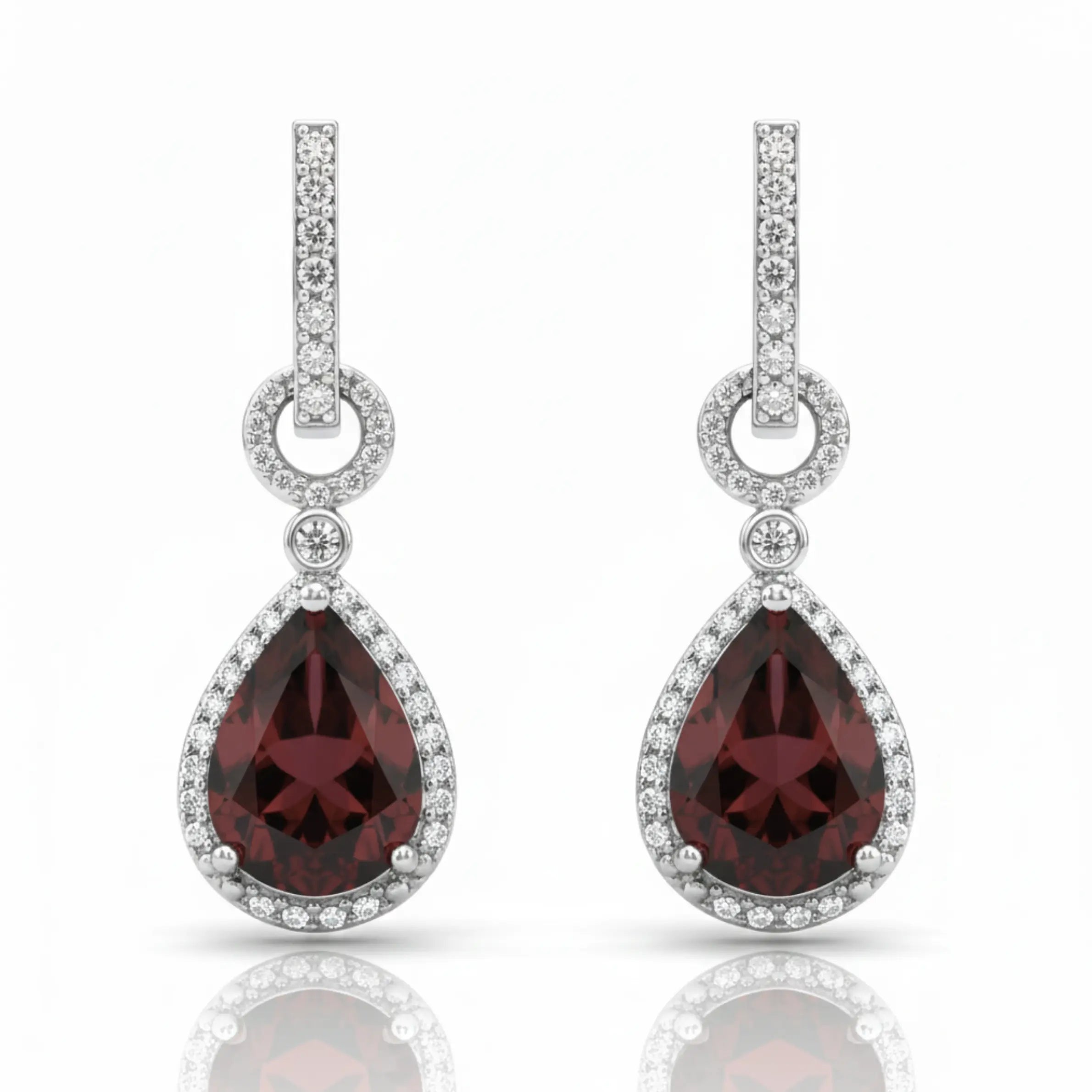 Sparkling Brown Gemstone 925 Sterling Silver Earrings for Women - Rivansh