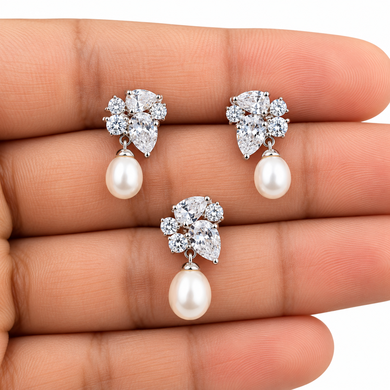 Designed with luminous pearls and sparkling stones, this custom pendant set brings the customer’s vision to life through elegant, occasion-ready craftsmanship.