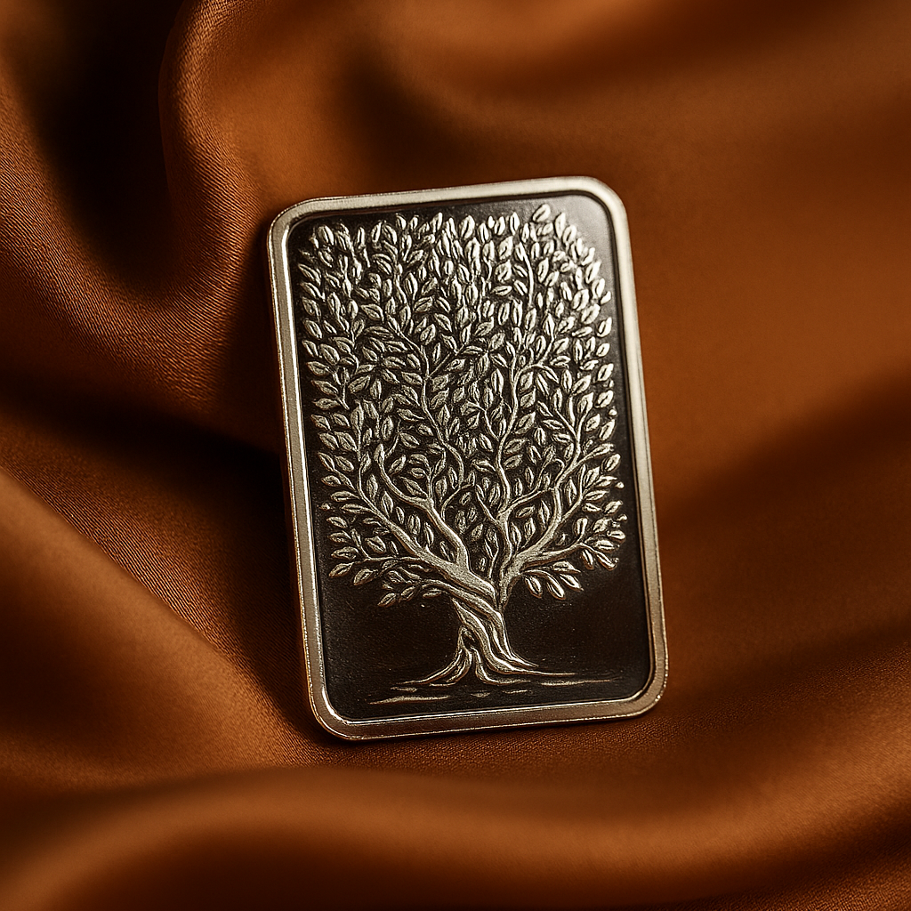 authentic 999 silver coin texture hallmark