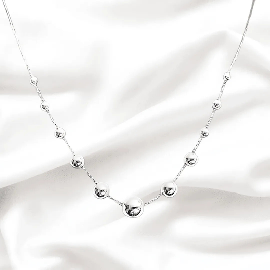 Rivansh 18-Inch Ball Design Sterling Silver Necklace