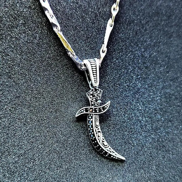 Black Sword Sterling Silver Pendent for Men,Pendant,925 silver,rivansh.co