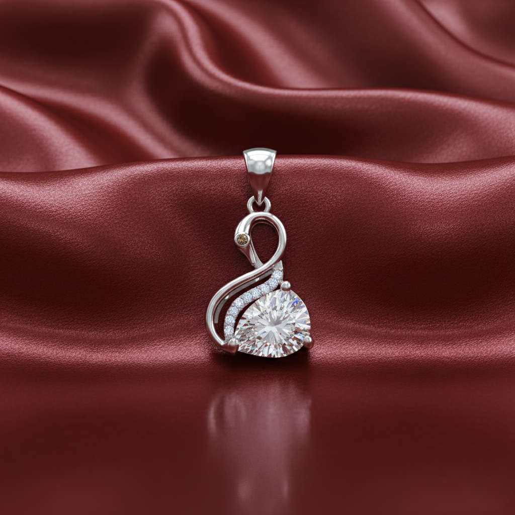 The Diamond Duck- Silver Pendent for Women