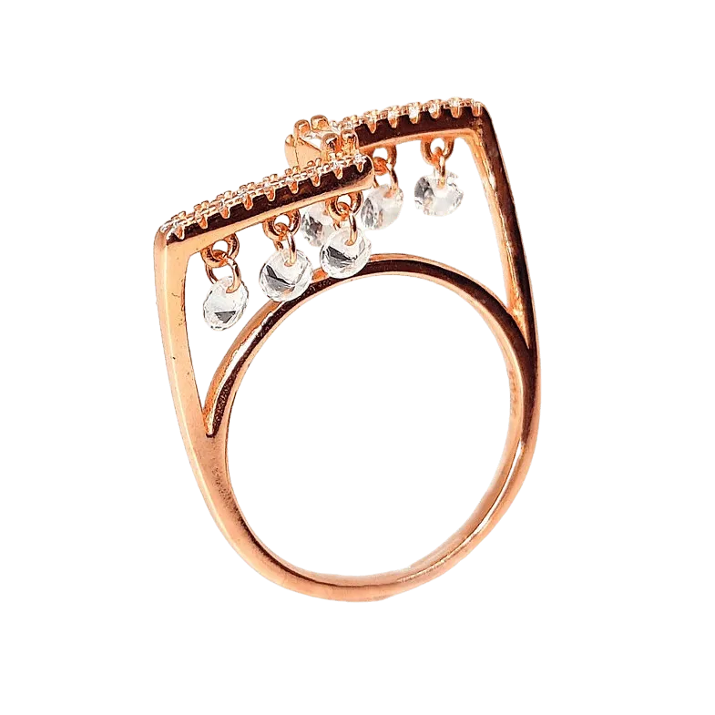 ED4 Exotic 92.5 Silver Ring for Women (24k Gold Plated) - Rivansh