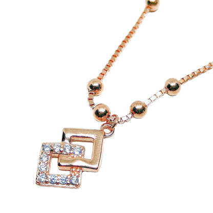 Entangled squares with evil eye anklet 925 silver - Rivansh