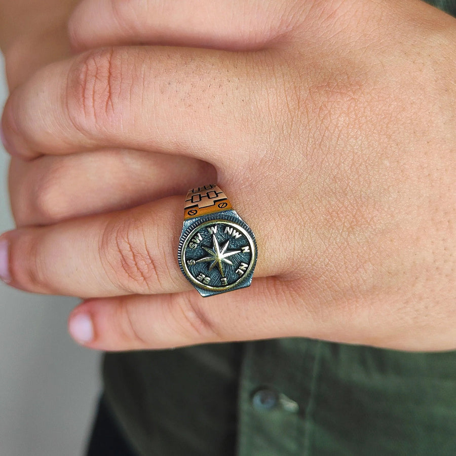 Four Direction Silver Ring for Men (92.5 Silver)