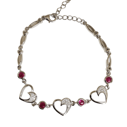 Heart Charm- Sterling Silver Bracelet - Rivansh
