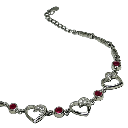 Heart Charm- Sterling Silver Bracelet - Rivansh