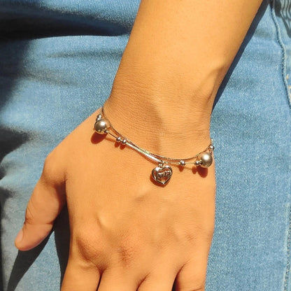 Love Heart - Sterling Silver Bracelet