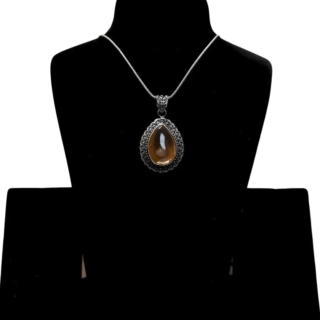 Maharani Sterling Silver Pendant Women (Brown) - Rivansh