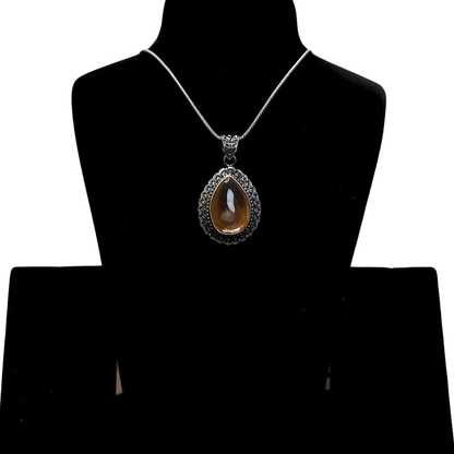 Maharani Sterling Silver Pendant Women (Brown) - Rivansh