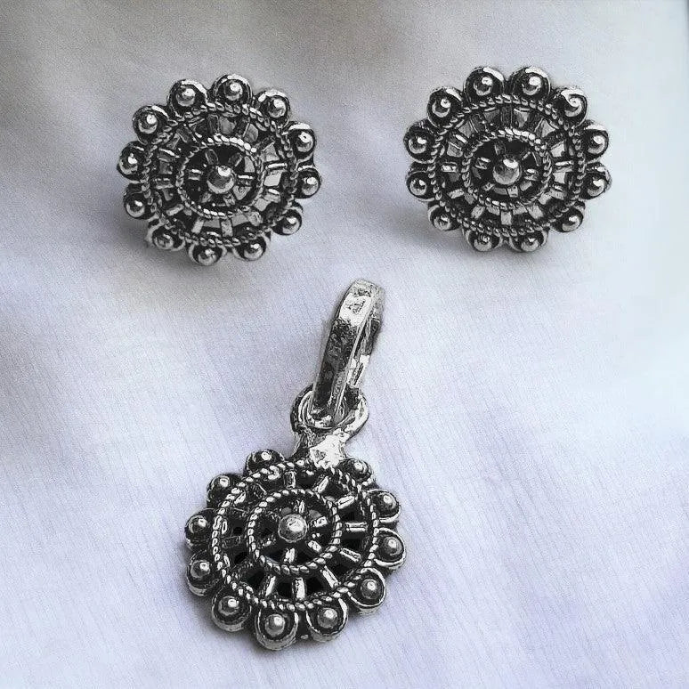 Oxidized Pendent Set For Women - Rivansh