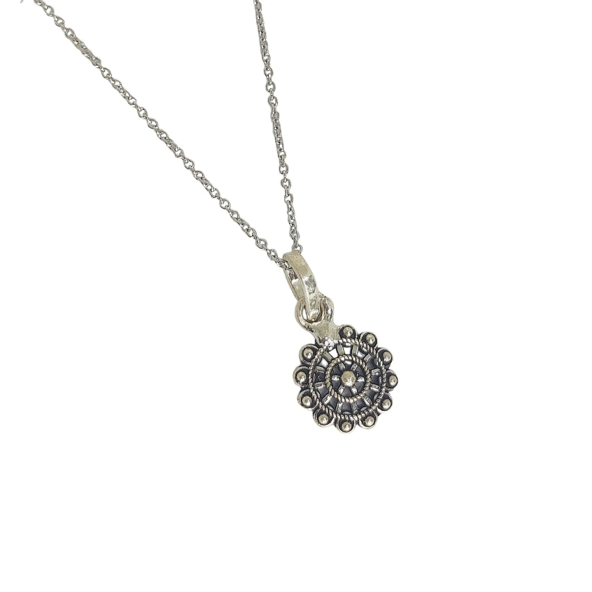 Oxidized Sterling Silver Pendent Set With Chain For Women - Rivansh