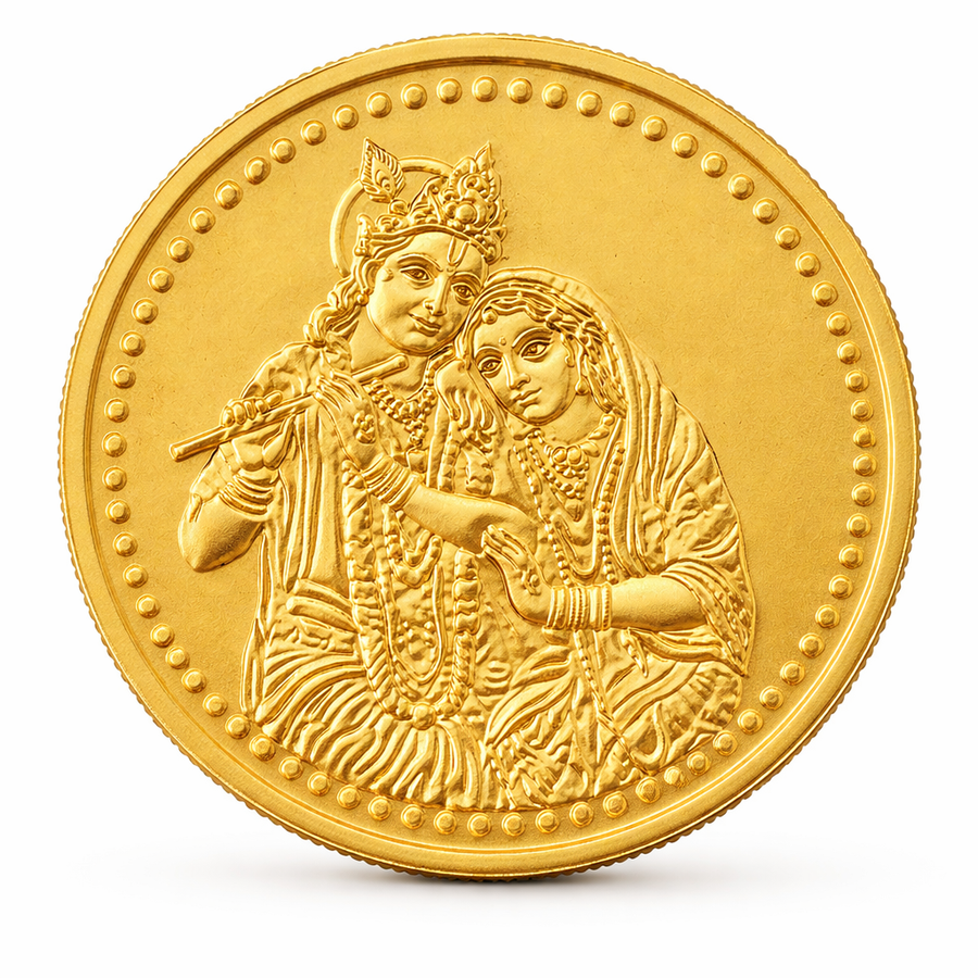 Radha Krishna 24K (999.9+) Purest 1 gm Gold Coin