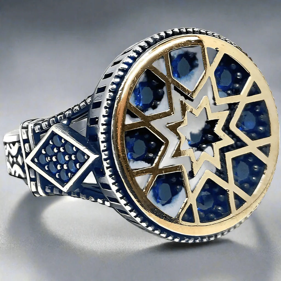 Round Turkish Ring for Men: 92.5 Sterling Silver Elegance - Rivansh
