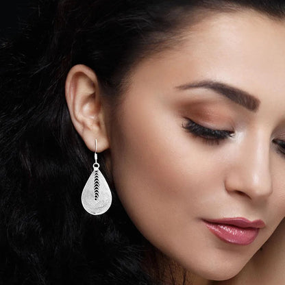 Saphira Silver Earrings for Girls/Women | Rivansh Jewels | 925 Sterling Silver Jewelry Store | Rivansh.co | Luxury Sterling Silver Jewellery Online