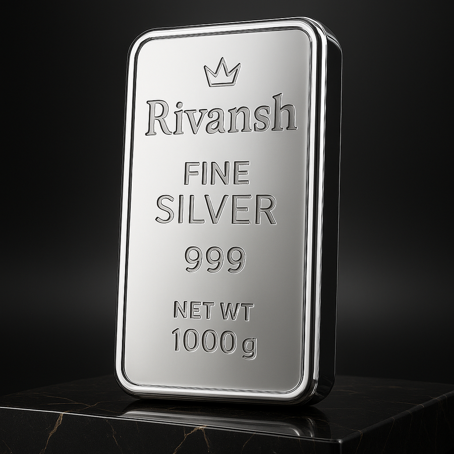 Rivansh Silver Brick made with 999 pure silver. BIS certified, free shipping in India, 30-day returns & lifetime exchange. Perfect for gifts & investment.