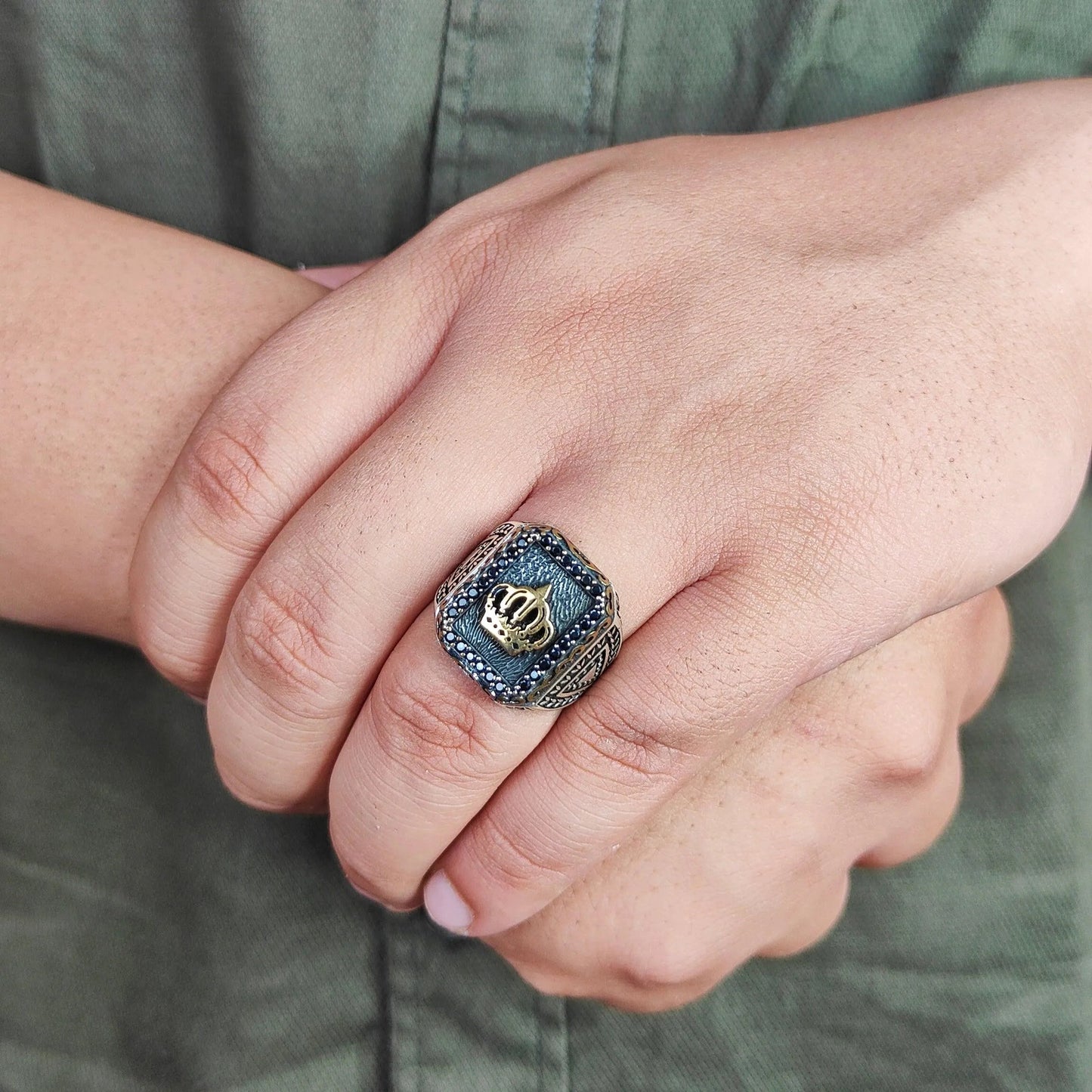 The King Sterling Silver Ring (92.5)for Men