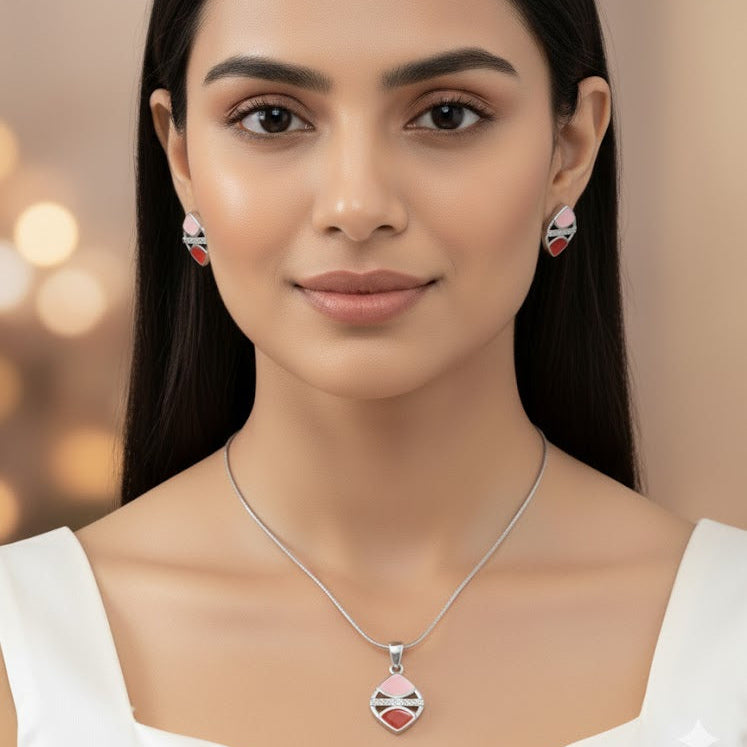 Fuchsia Blaze Pendent Set for Women