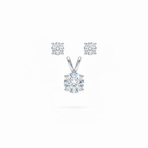 Solitaire Sterling Silver Pendant Set for Girls/Women