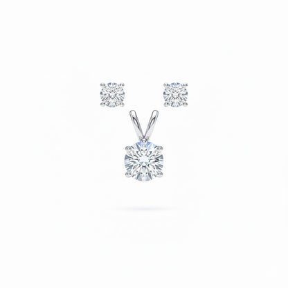 Solitaire Sterling Silver Pendant Set for Girls/Women